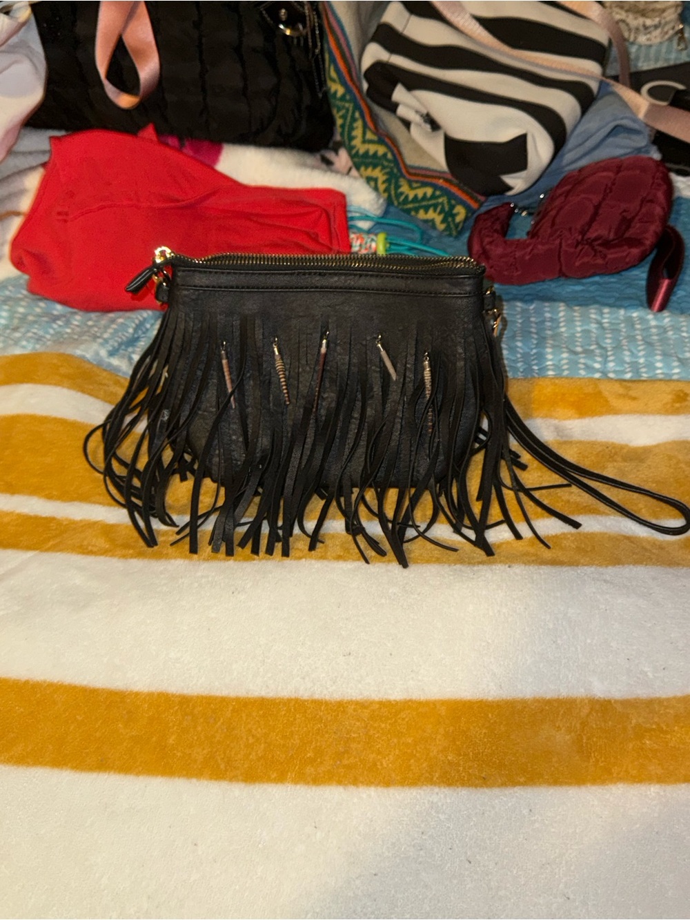 Black Fringe Crossbody Bag - Stylish Women's Shoulder Bag
